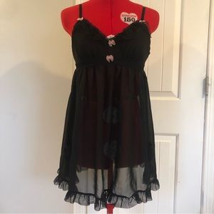2 FOR $60 Betsy Johnson Intimates Sheer Lacey Teddy With Pink Bows